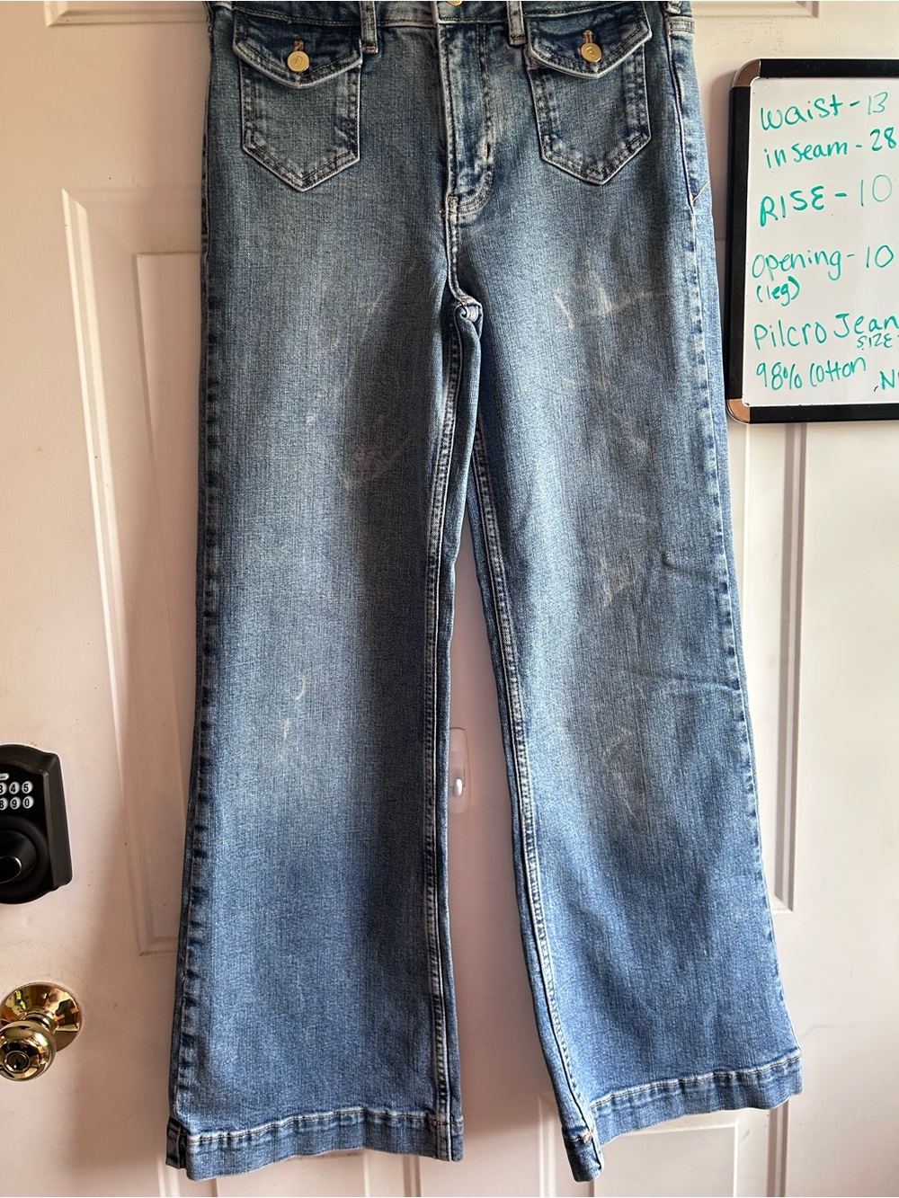 Pilcro Size 25P Wide Leg Jeans High Rise Flap Pockets Stretch NWOT - Picture 11 of 15